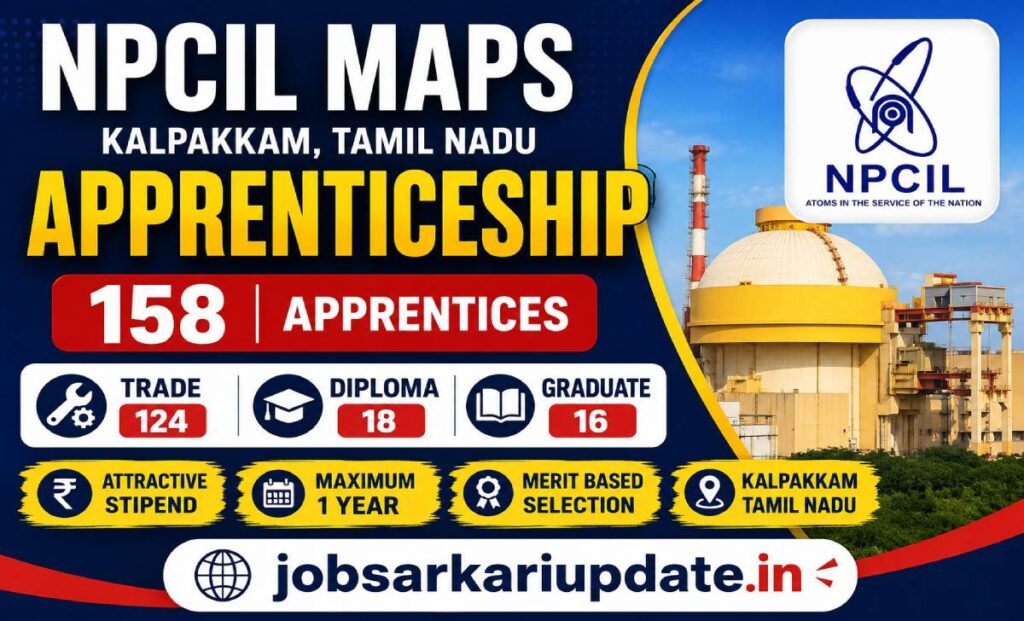 NPCIL MAPS apprentice 2026 stipend eligibility and trade-wise vacancy