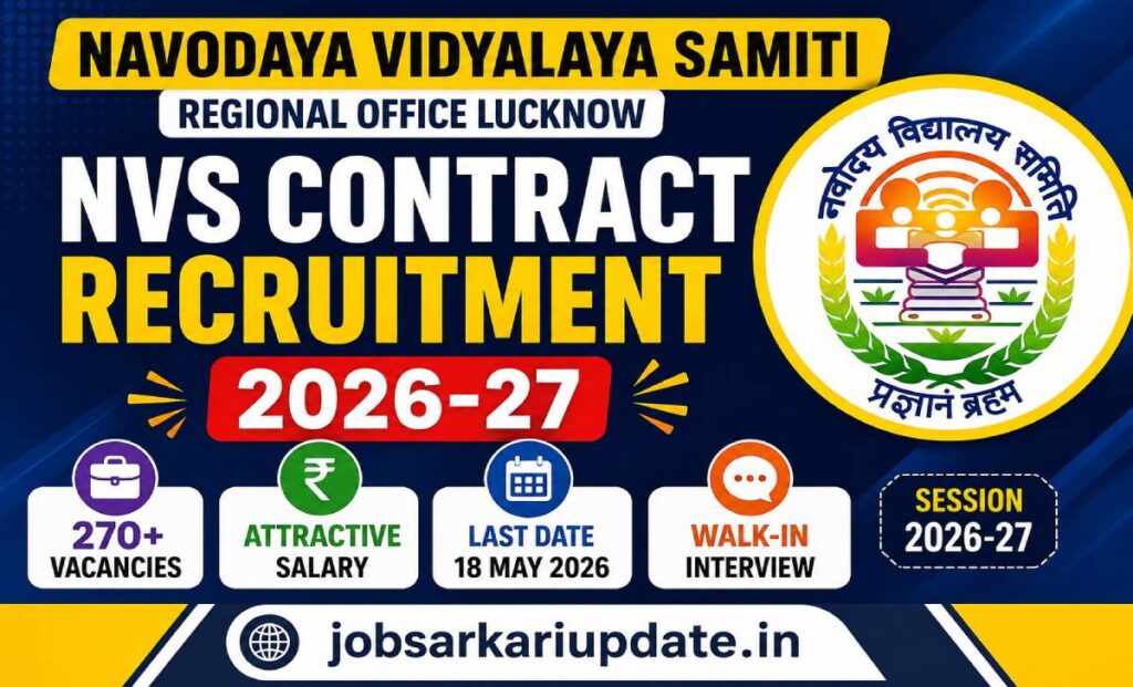 NVS Lucknow Region contractual PGT TGT salary 2026
