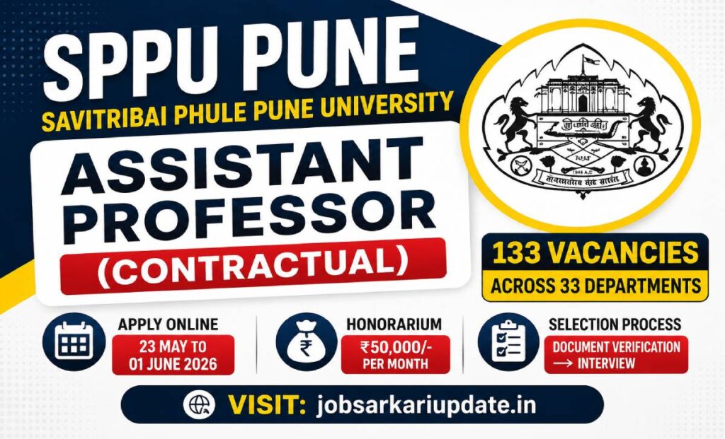 SPPU Assistant Professor contractual honorarium 2026