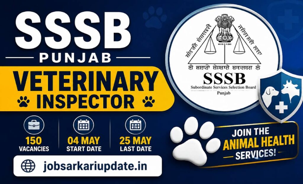 SSSB Punjab Veterinary Inspector vacancy category wise 2026
