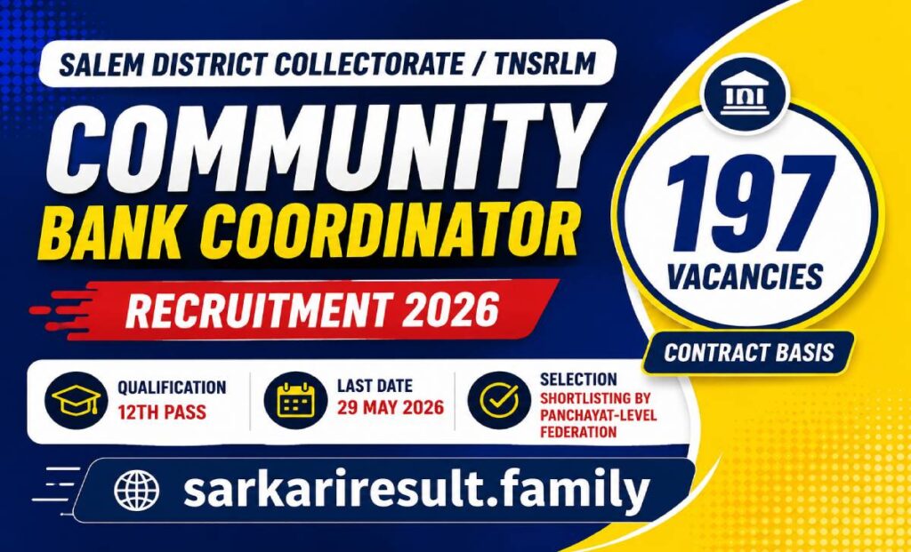 Salem Community Bank Coordinator vacancy 2026 eligibility