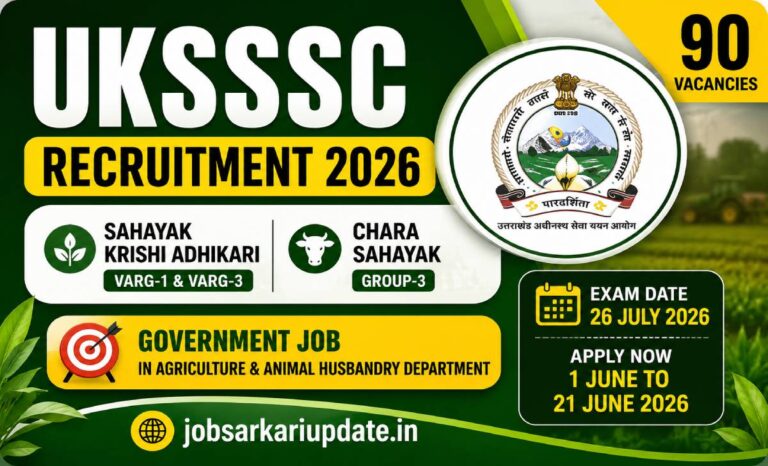 UKSSSC Sahayak Krishi Adhikari recruitment 2026 salary and eligibility