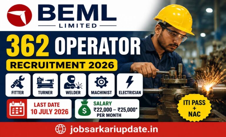 BEML Operator Tenure Basis Recruitment 2026
