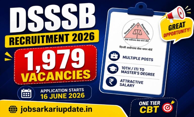 DSSSB JSA Cyber Forensic vacancy OBC 2026