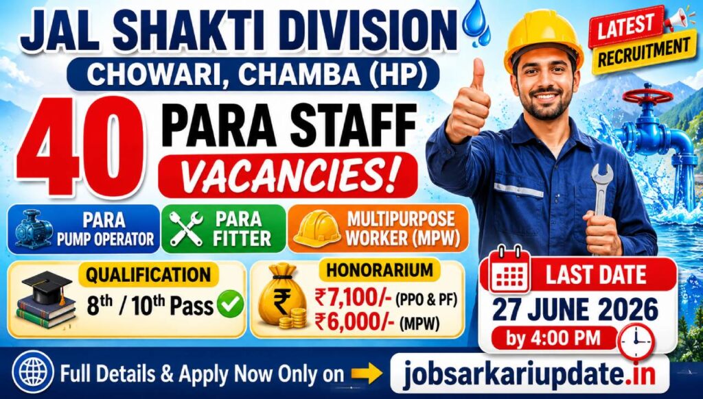 HP Jal Shakti Chowari Para Pump Operator vacancy 2026