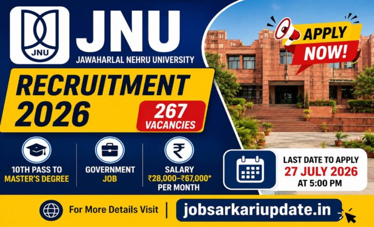 JNU non teaching recruitment 2026 in hand salary