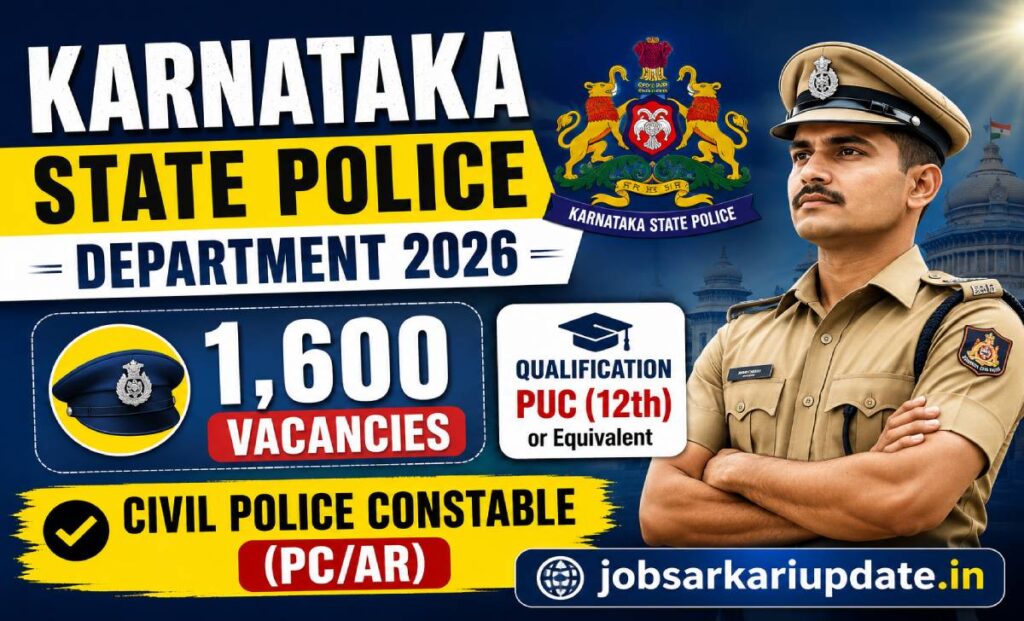 Karnataka Police Constable PC AR Recruitment 2026 vacancies