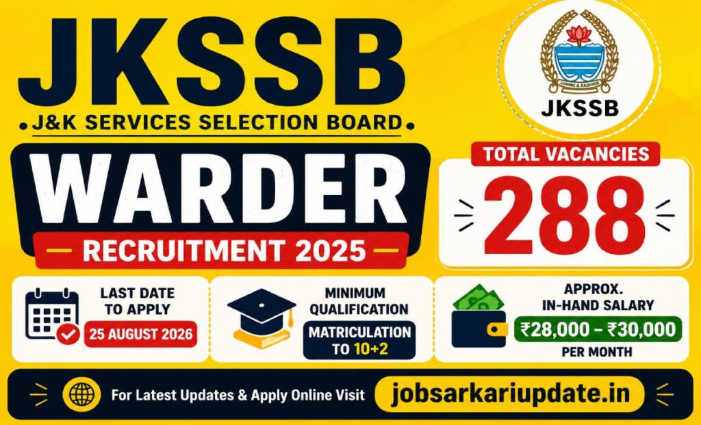 JKSSB Warder in-hand salary 2026