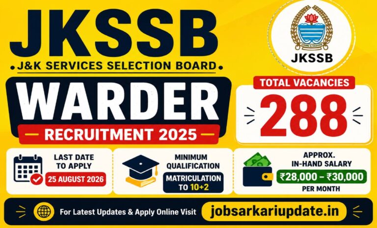 JKSSB Warder in-hand salary 2026