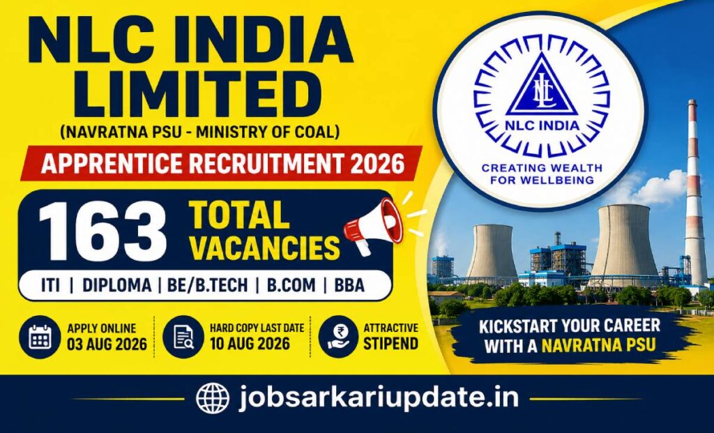 NLC India Apprentice Recruitment 2026 Rajasthan domicile