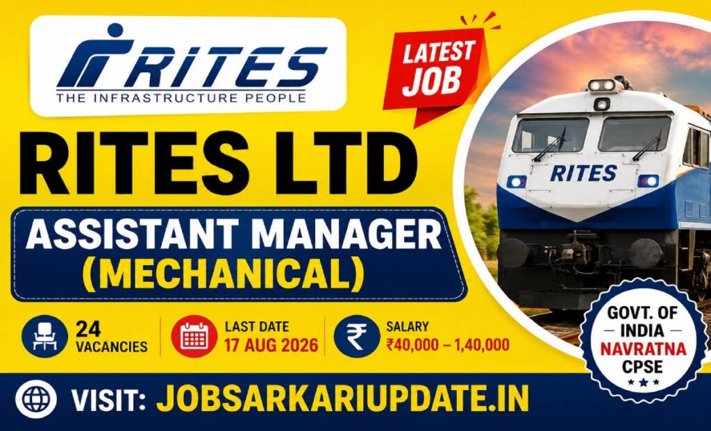 RITES Assistant Manager Mechanical eligibility 60 percent marks 2026