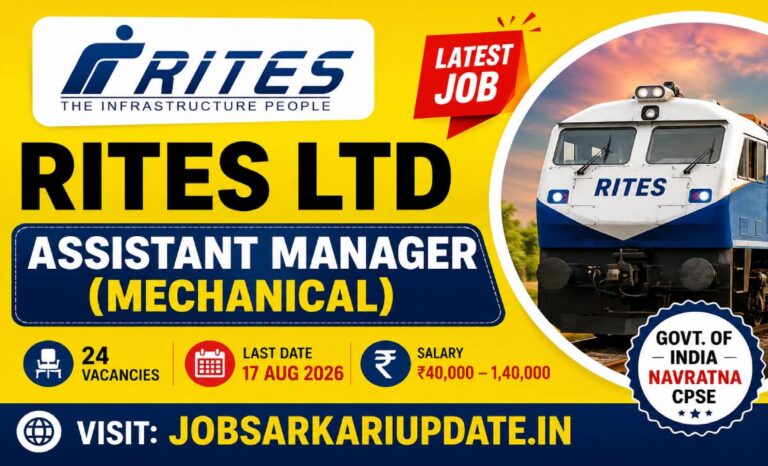 RITES Assistant Manager Mechanical eligibility 60 percent marks 2026