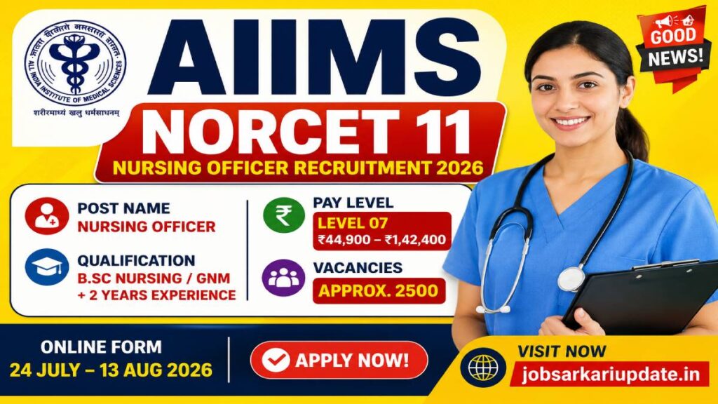 how to apply for AIIMS NORCET 11 Nursing Officer Recruitment 2026