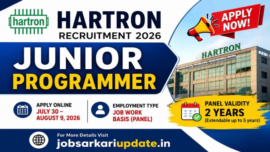 how to apply for Hartron Junior Programmer 2026