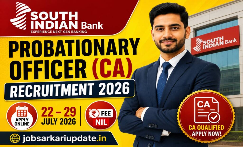 how to apply for South Indian Bank Probationary Officer CA 2026