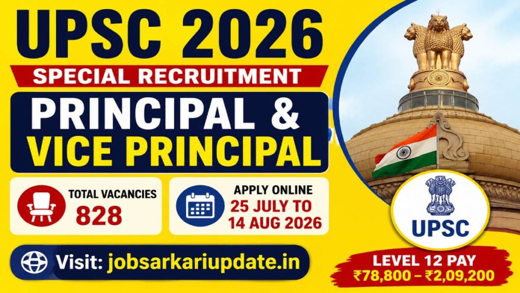 how to apply for UPSC Principal Vice Principal Recruitment 2026