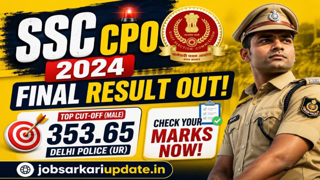 how to check SSC CPO 2024 final marks with registration ID