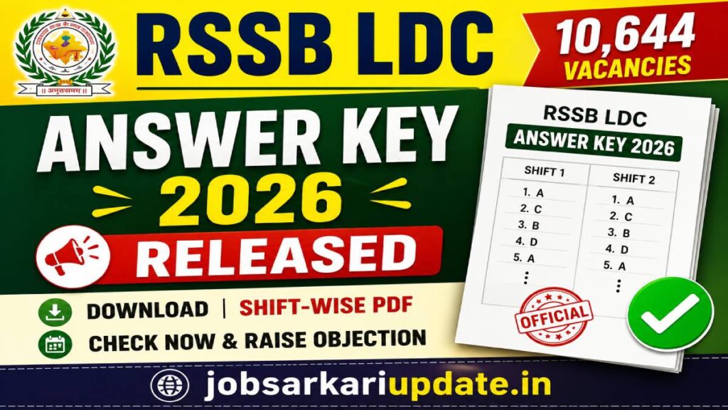 how to download RSSB LDC answer key 2026 with objections
