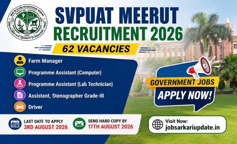 svpuat meerut non teaching recruitment 2026 62 vacancies