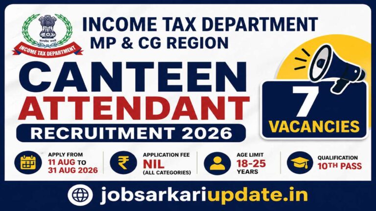 how to apply for Income Tax Canteen Attendant 2026