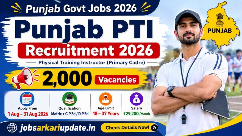 how to apply for Punjab PTI Recruitment 2026