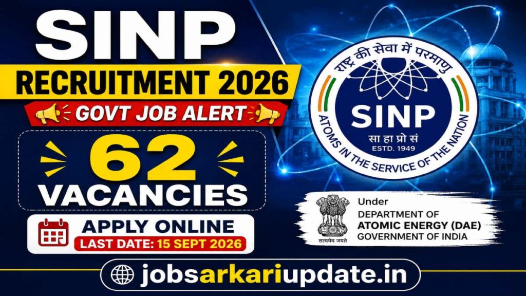 how to apply for SINP Recruitment 2026