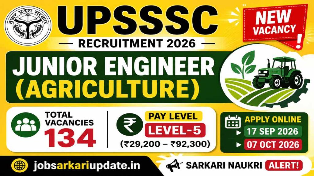 how to apply for UPSSSC Junior Engineer Agriculture 2026