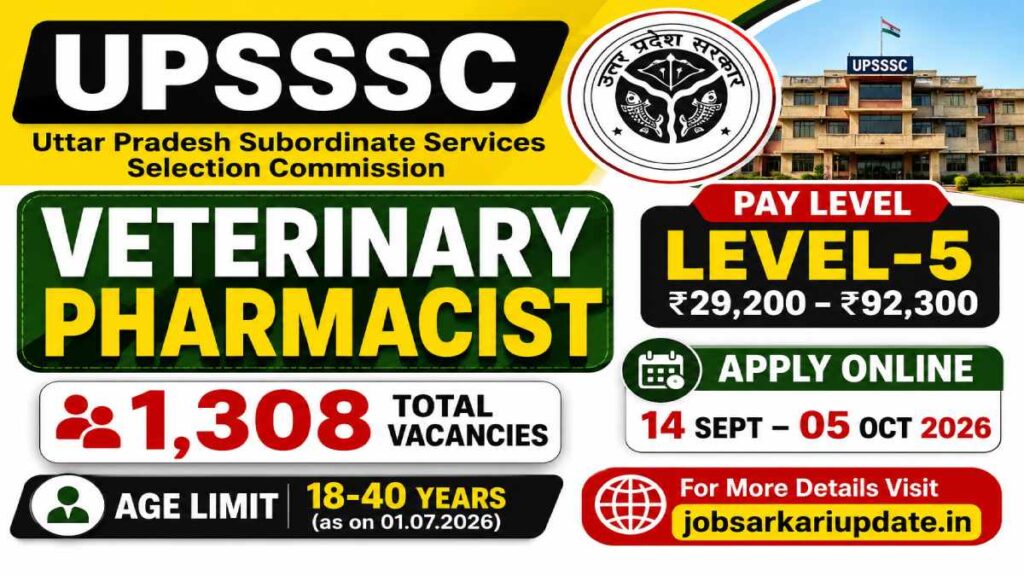 how to apply for UPSSSC Veterinary Pharmacist 2026