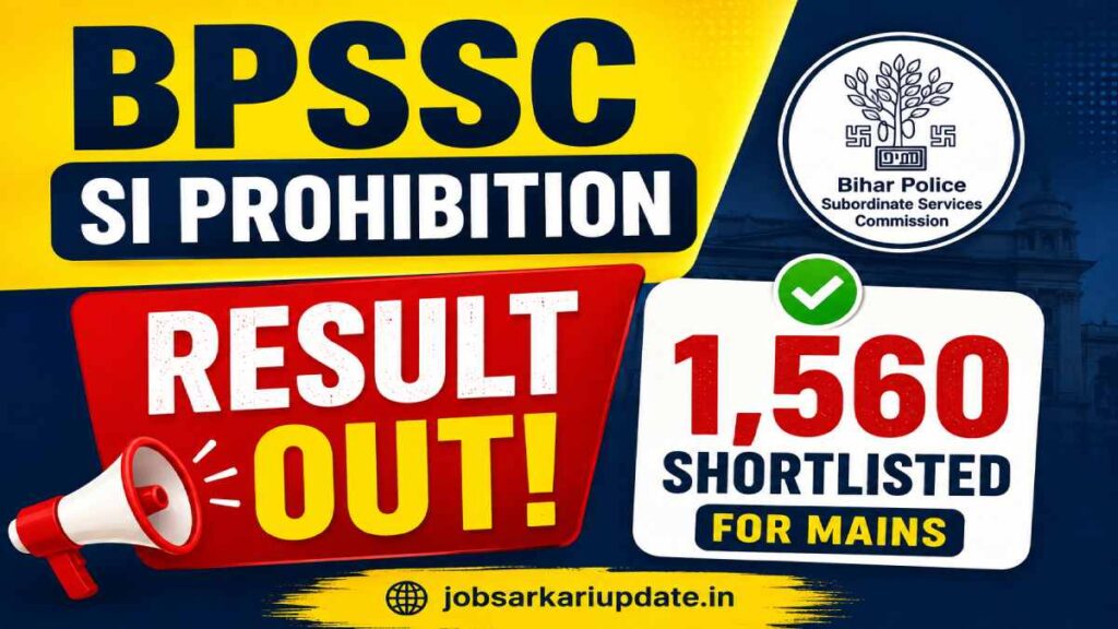 how to check BPSSC Sub Inspector Prohibition Result 2026